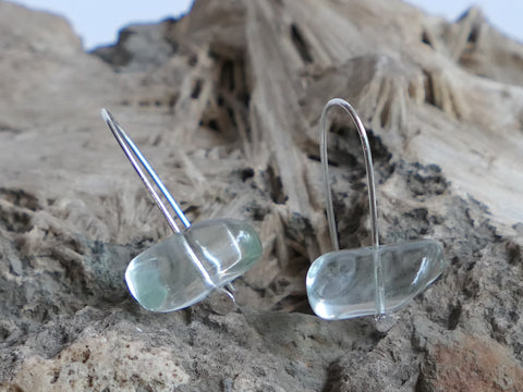 Pale Green Glass Earrings