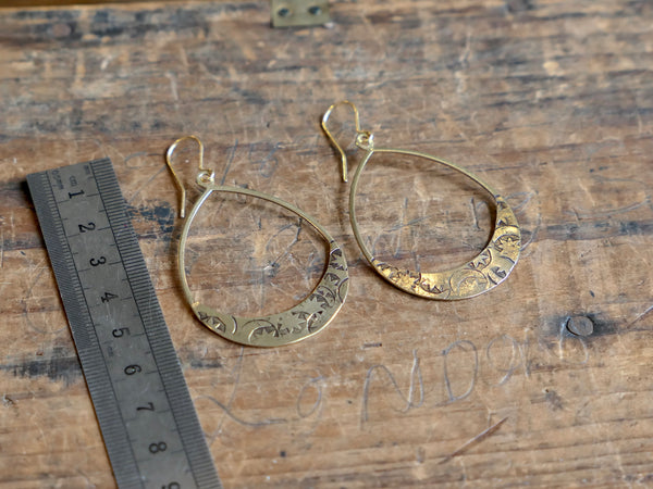 Celeste Star and Moon Hoop Earrings