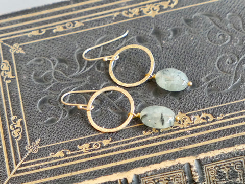 Margaret Earrings with Prehnite