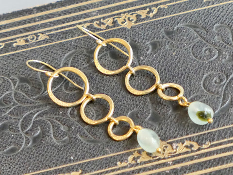 Anita Long Earrings with Prehnite