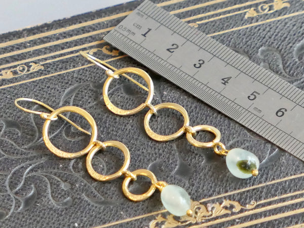 Anita Long Earrings with Prehnite