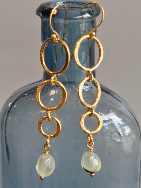 Anita Long Earrings with Prehnite