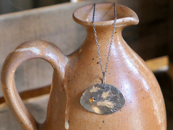 Oval Landscape Pendant with Citrine