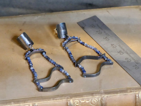 Lamp Earrings with Sodalite