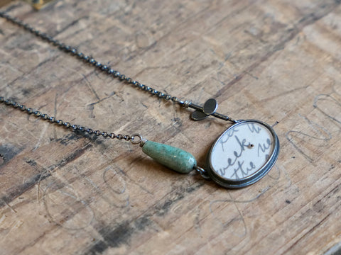 Oval, Stone, Stick and Ovals Necklace