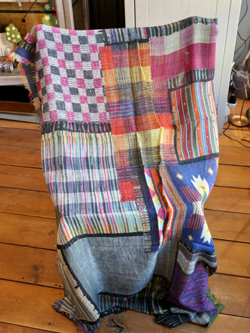 Patchwork Multicoloured Wool Scarf